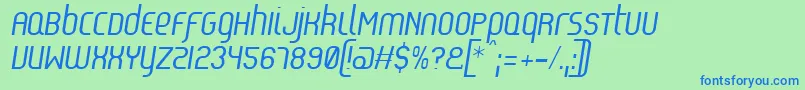 ReflexItalic Font – Blue Fonts on Green Background