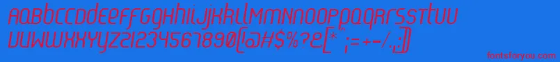 ReflexItalic Font – Red Fonts on Blue Background