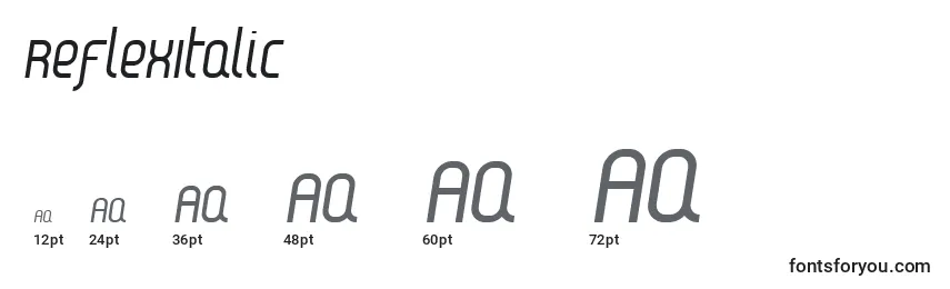 Размеры шрифта ReflexItalic
