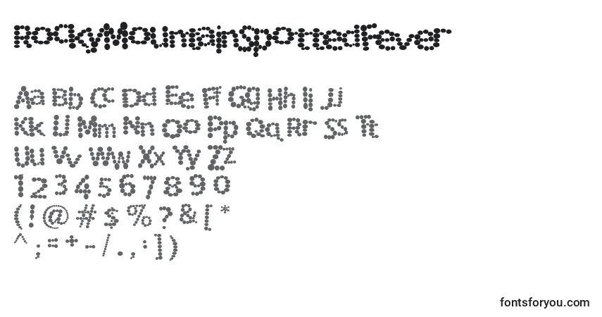Czcionka RockyMountainSpottedFever – alfabet, cyfry, specjalne znaki