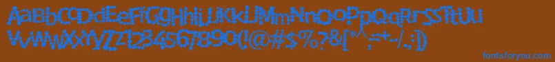 フォントRockyMountainSpottedFever – 茶色の背景に青い文字