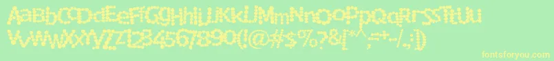 RockyMountainSpottedFever-fontti – keltaiset fontit vihreällä taustalla