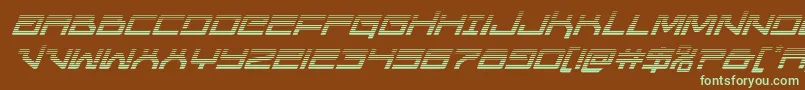 Unitedplanetsgradital-fontti – vihreät fontit ruskealla taustalla