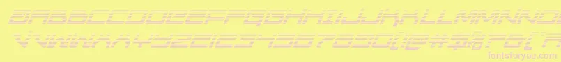 Unitedplanetsgradital-fontti – vaaleanpunaiset fontit keltaisella taustalla