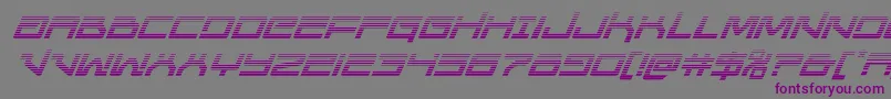 フォントUnitedplanetsgradital – 紫色のフォント、灰色の背景