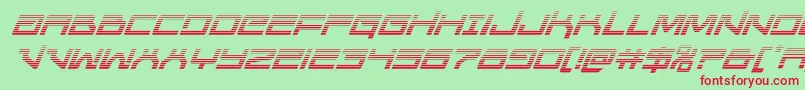 フォントUnitedplanetsgradital – 赤い文字の緑の背景