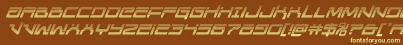 Unitedplanetsgradital-fontti – keltaiset fontit ruskealla taustalla