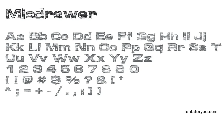 Schriftart Micdrawer – Alphabet, Zahlen, spezielle Symbole