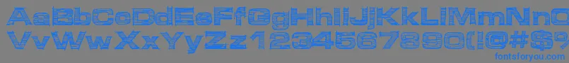 フォントMicdrawer – 灰色の背景に青い文字