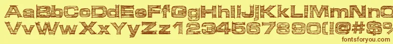 Шрифт Micdrawer – коричневые шрифты на жёлтом фоне