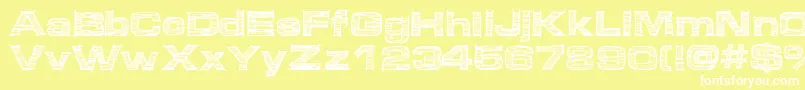 Micdrawer-Schriftart – Weiße Schriften auf gelbem Hintergrund