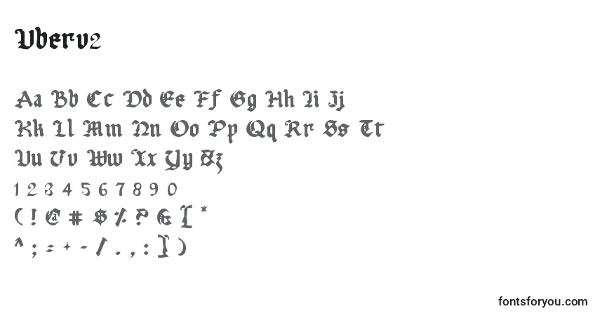 Schriftart Uberv2 – Alphabet, Zahlen, spezielle Symbole