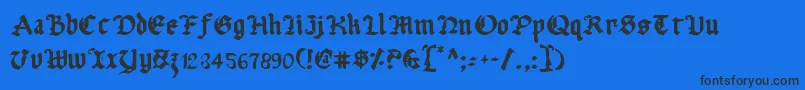 フォントUberv2 – 黒い文字の青い背景