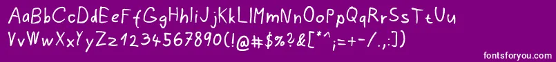 フォントMemoriaVestri – 紫の背景に白い文字
