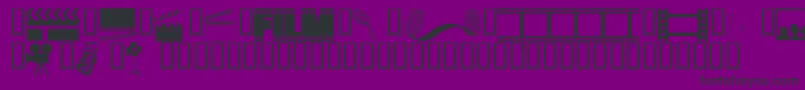 Wmdrama1-fontti – mustat fontit violetilla taustalla