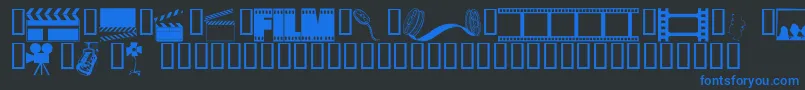Шрифт Wmdrama1 – синие шрифты на чёрном фоне