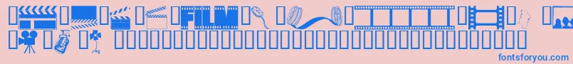 Czcionka Wmdrama1 – niebieskie czcionki na różowym tle