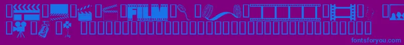 フォントWmdrama1 – 紫色の背景に青い文字