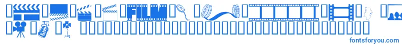 フォントWmdrama1 – 白い背景に青い文字