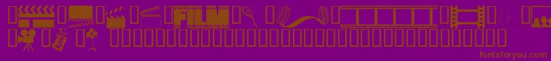 フォントWmdrama1 – 紫色の背景に茶色のフォント