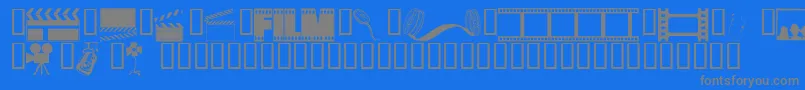 フォントWmdrama1 – 青い背景に灰色の文字