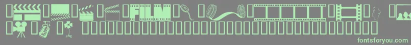 フォントWmdrama1 – 灰色の背景に緑のフォント