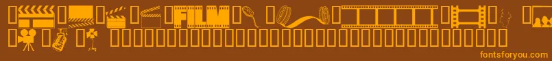 Czcionka Wmdrama1 – pomarańczowe czcionki na brązowym tle