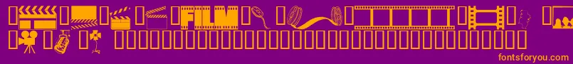 フォントWmdrama1 – 紫色の背景にオレンジのフォント