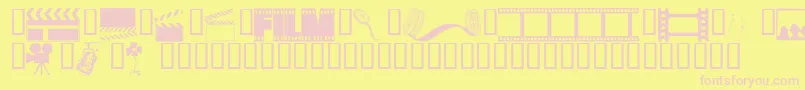 フォントWmdrama1 – ピンクのフォント、黄色の背景