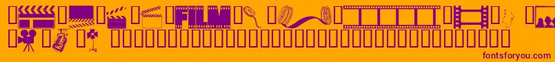 Wmdrama1-Schriftart – Violette Schriften auf orangefarbenem Hintergrund