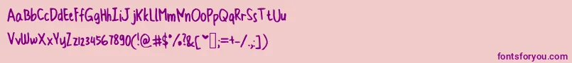 Cindyyoskinny Font – Purple Fonts on Pink Background