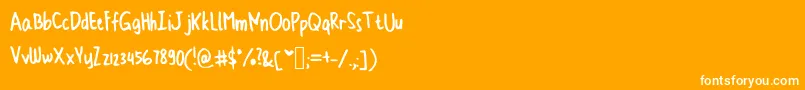 Шрифт Cindyyoskinny – белые шрифты на оранжевом фоне