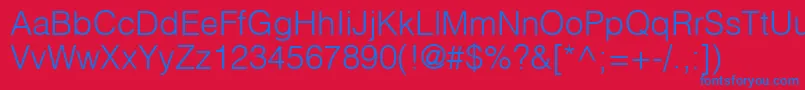 HelvlightRegular Font – Blue Fonts on Red Background