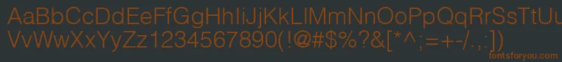 HelvlightRegular Font – Brown Fonts on Black Background