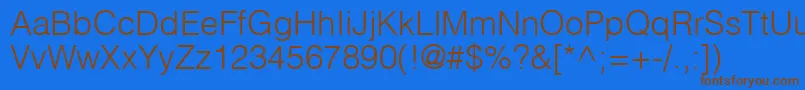 HelvlightRegular Font – Brown Fonts on Blue Background