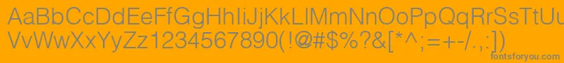 フォントHelvlightRegular – オレンジの背景に灰色の文字