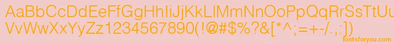 HelvlightRegular Font – Orange Fonts on Pink Background