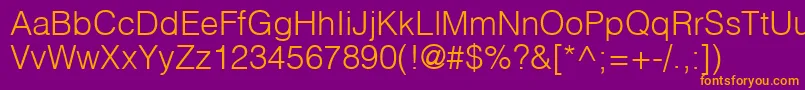 HelvlightRegular Font – Orange Fonts on Purple Background