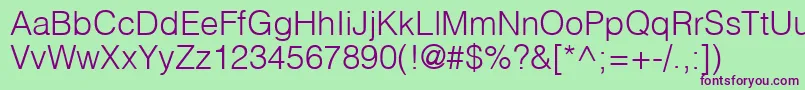 HelvlightRegular Font – Purple Fonts on Green Background