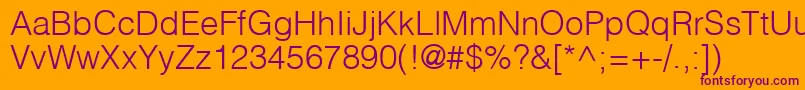 HelvlightRegular Font – Purple Fonts on Orange Background