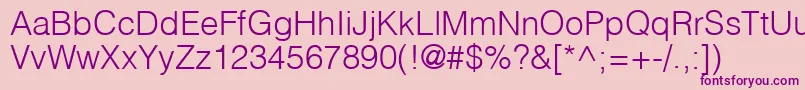 HelvlightRegular Font – Purple Fonts on Pink Background