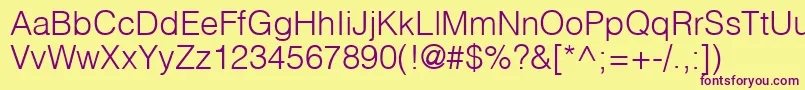 HelvlightRegular Font – Purple Fonts on Yellow Background