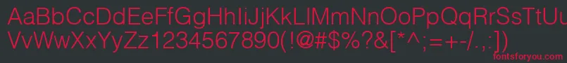 HelvlightRegular Font – Red Fonts on Black Background