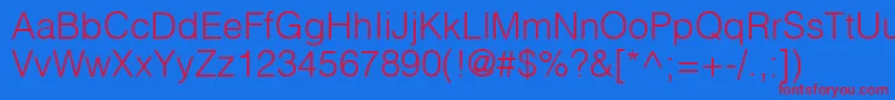 HelvlightRegular Font – Red Fonts on Blue Background