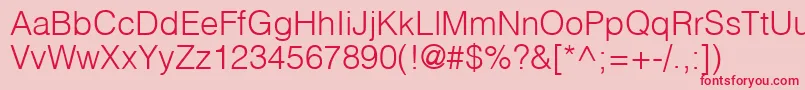 HelvlightRegular Font – Red Fonts on Pink Background