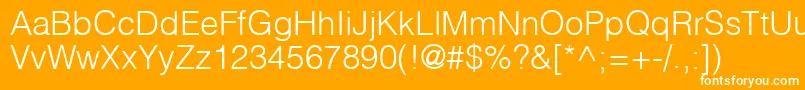 HelvlightRegular Font – White Fonts on Orange Background
