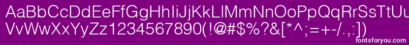 HelvlightRegular Font – White Fonts on Purple Background