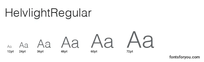 HelvlightRegular Font Sizes