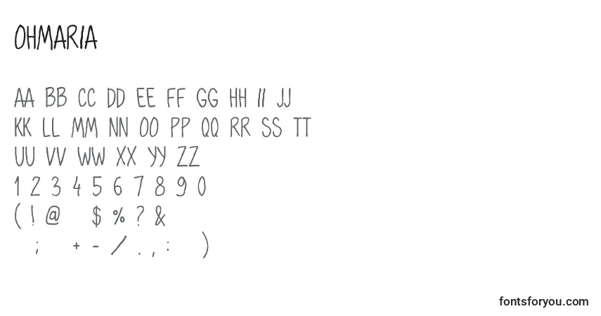 A fonte Ohmaria – alfabeto, números, caracteres especiais
