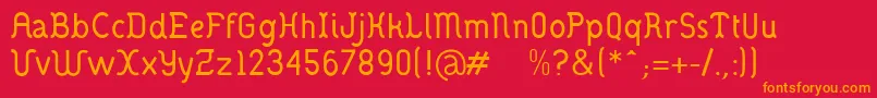 Danoisemedium Font – Orange Fonts on Red Background